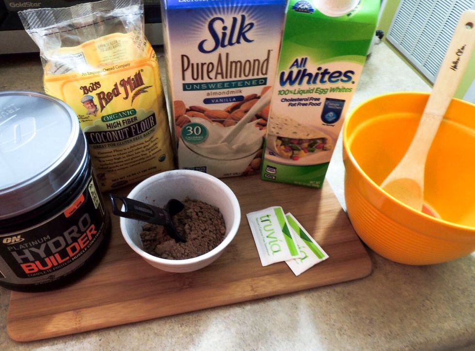 Getting ingredients ready, only 6 ingredients wet + dry