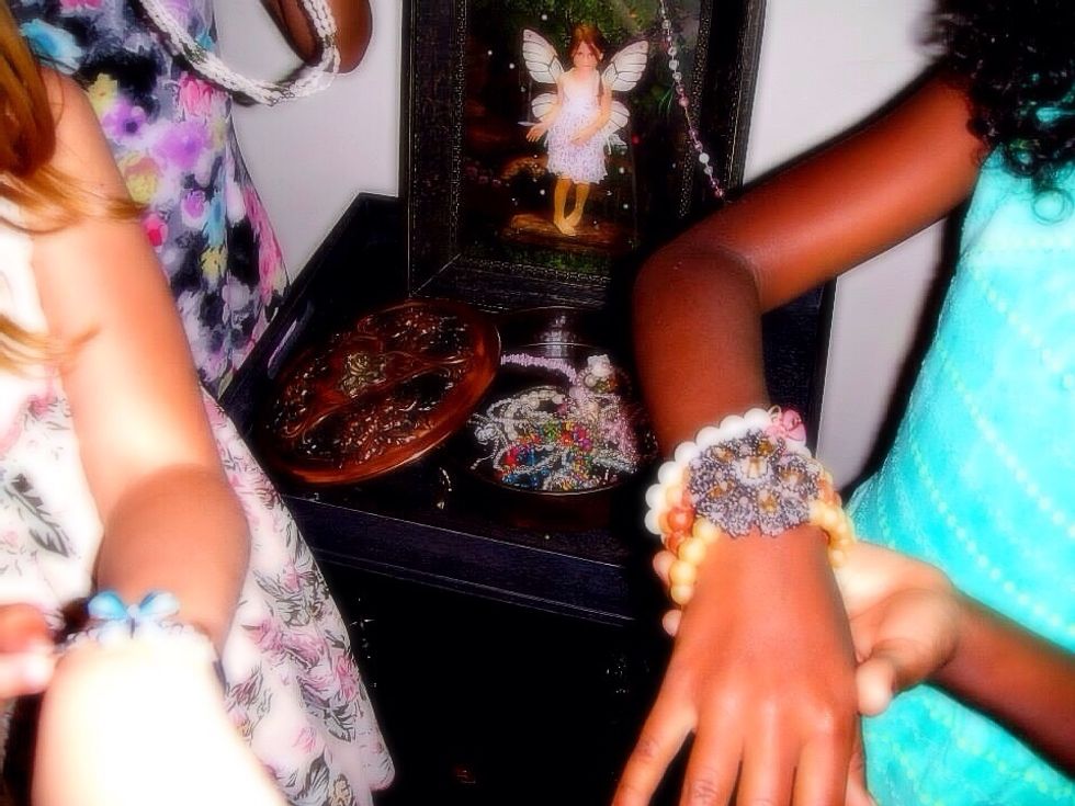 Girls enjoyed matching the jewelry to their dresses