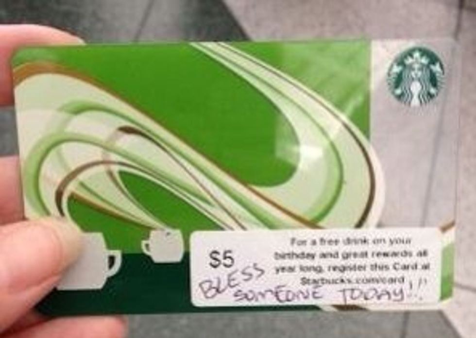Give a friend a gift card so they can experience the joy in blessing someone else, too.