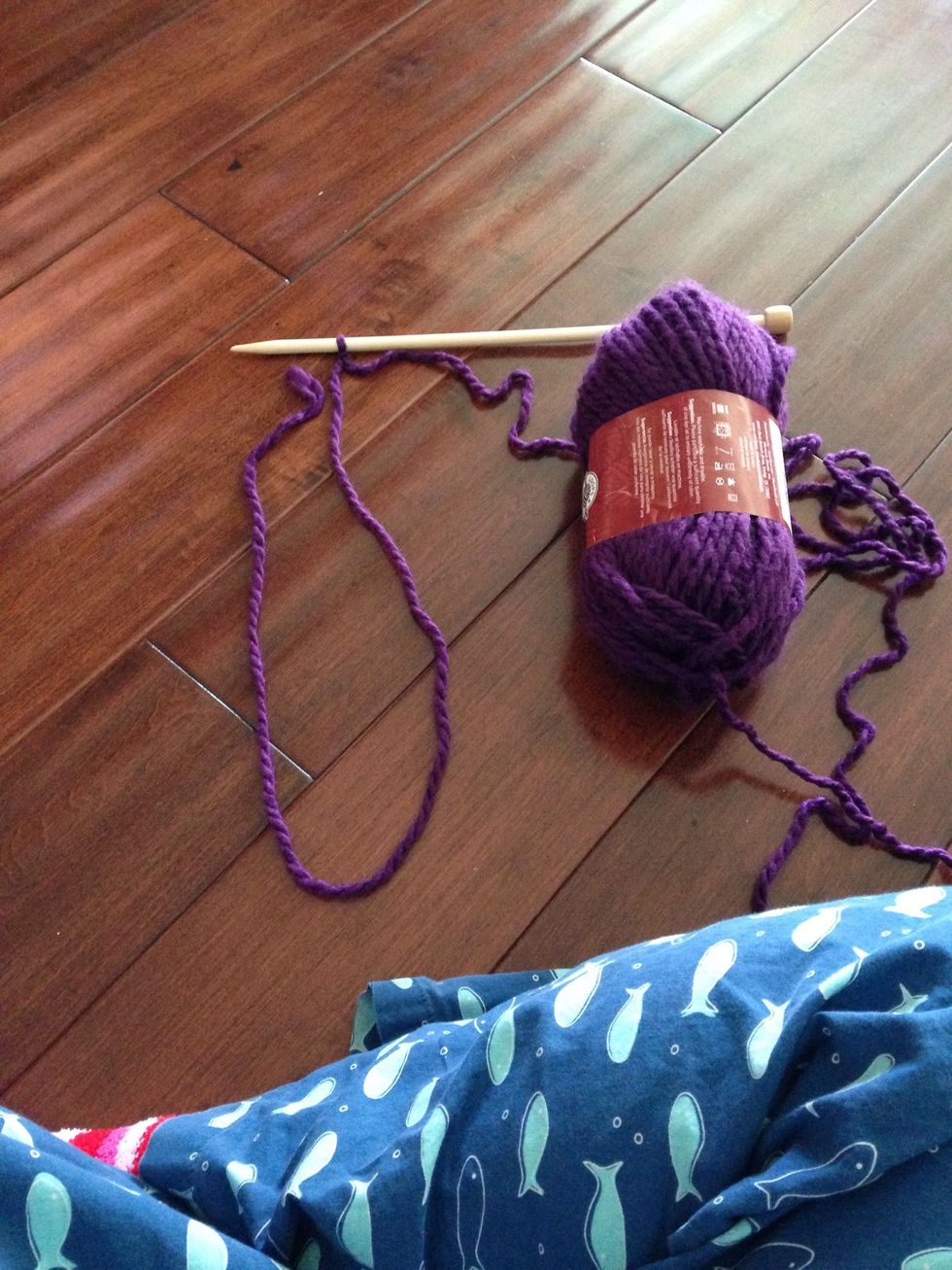 Give about double the length needed for the tail end of the cast on.