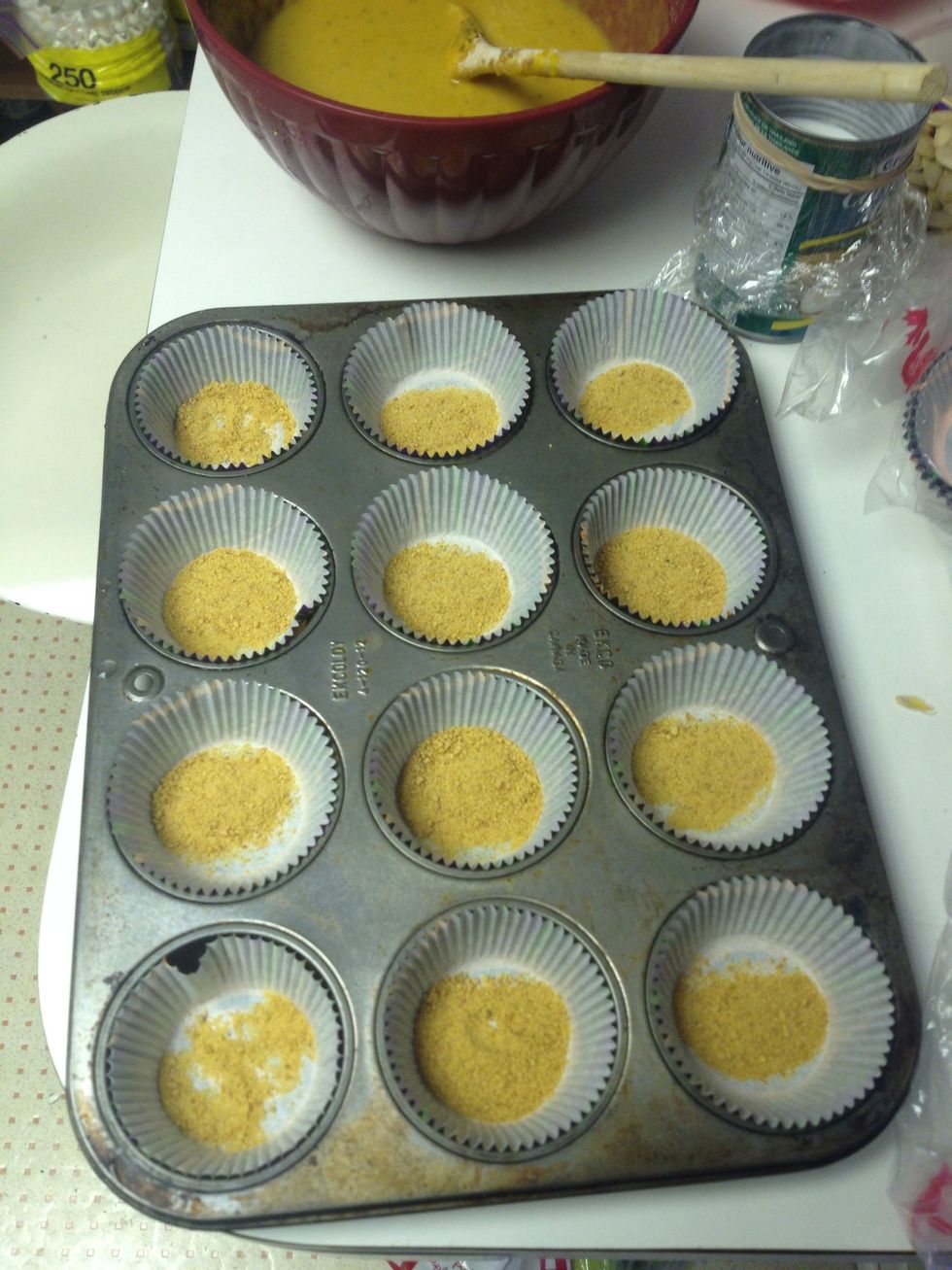 Give it a shake to even out the crumbs.