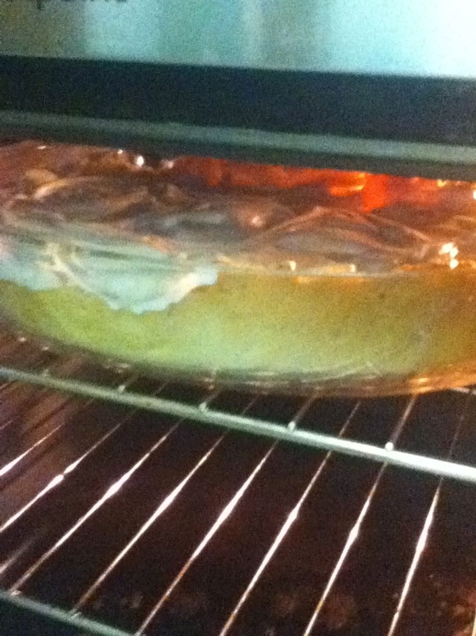 Give it a swirl and put in the oven for 18-20 minutes.