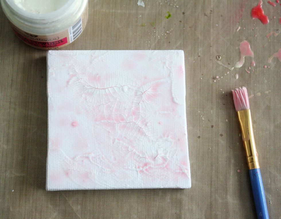 Give the canvas a bit of color using water downed mist and Gold Opal Magic Mica Powder