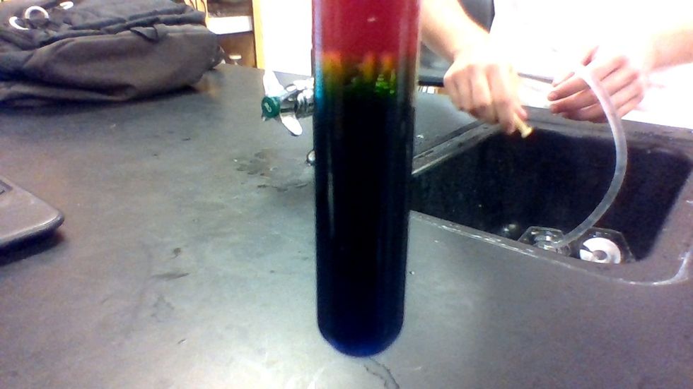 Give the solution some time and slowly you will see the different colors forming in the test tube.