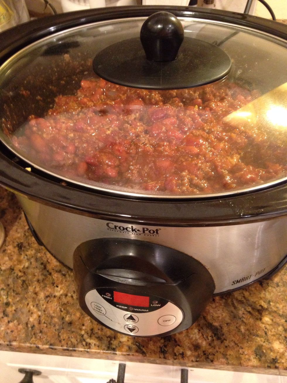 Give this another good stir and then cover and set to low. Set the timer for 4-5 hours depending on the time you have.