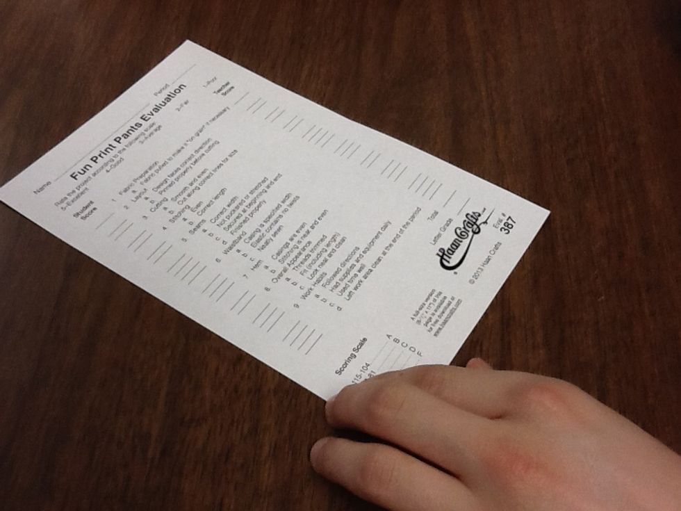 Give this sheet to the teacher.