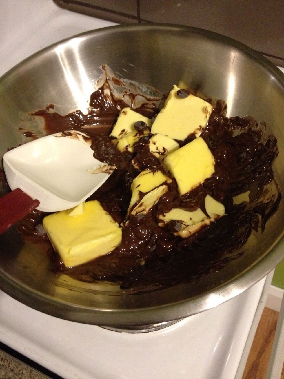Give your chocolate and butter mix a wee stir