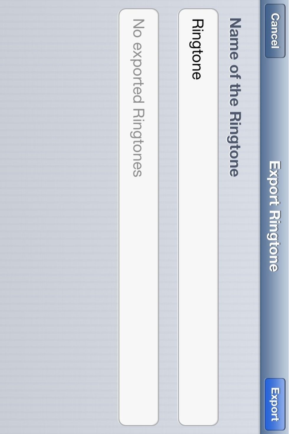 Give your ringtone a name and and then tap EXPORT.