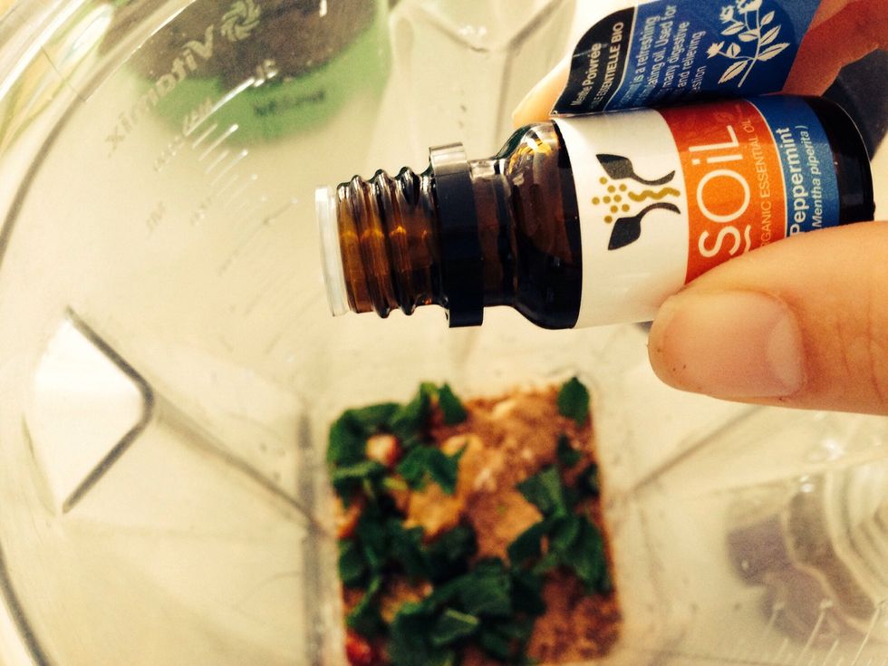 Giving in to my recent mint obsession, peppermint oil - ONE DROP IS ENOUGH!! Make sure it is the quality stuff, and check with your retailer if it is safe for human consumption before using it.