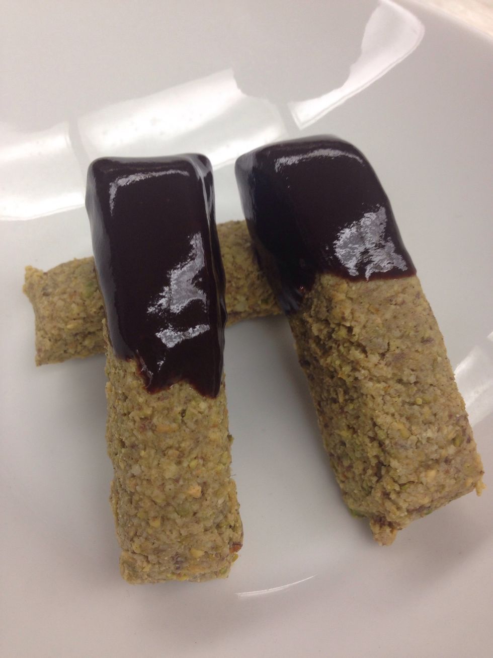 Glaze with melted vegan chocolate.