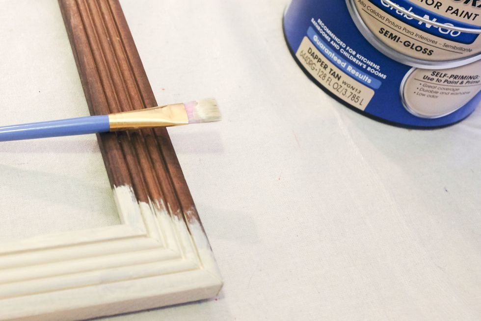 Glidden Grab-N-Go paint is self-priming and comes in convenient premixed colors. The first coat will go on smoothly with good coverage, but plan on doing two coats for best results.