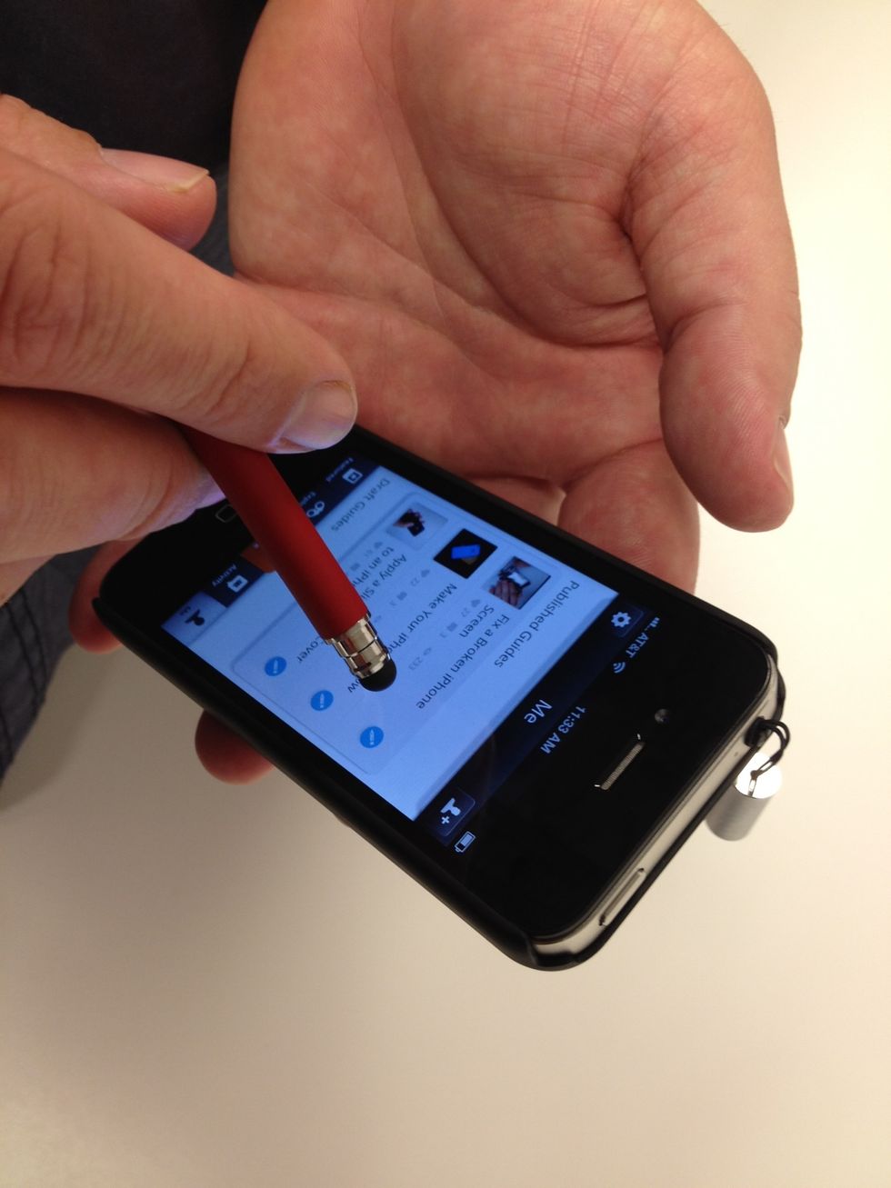 Glide the stylus across the screen for fingerprint free task tackling. Great for checking out the latest Snapguides! Did you see that maple bacon fudge recipe that Stephanie posted?