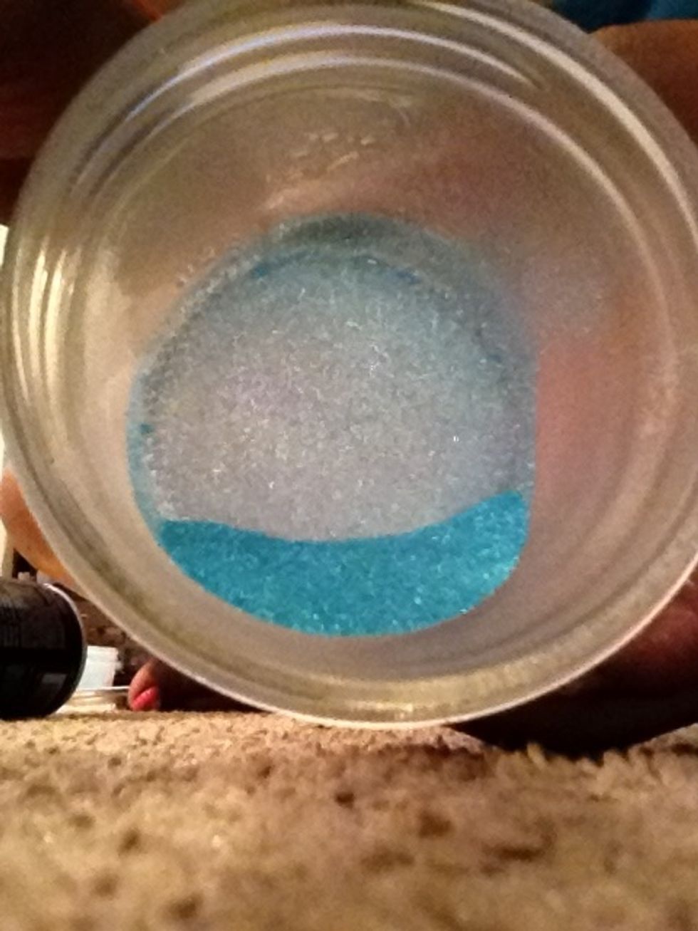 Glitter Time! Pour a generous amount of glitter into the jar.