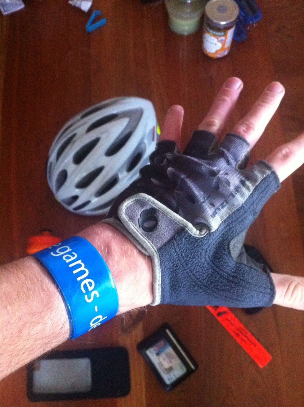 Gloves protect your wrists from carpel tunnel by reducing vibration, provide a better grip, prevent road rash and come with a snot pad. Reflective snap-on wrist bands help with night-time signaling.