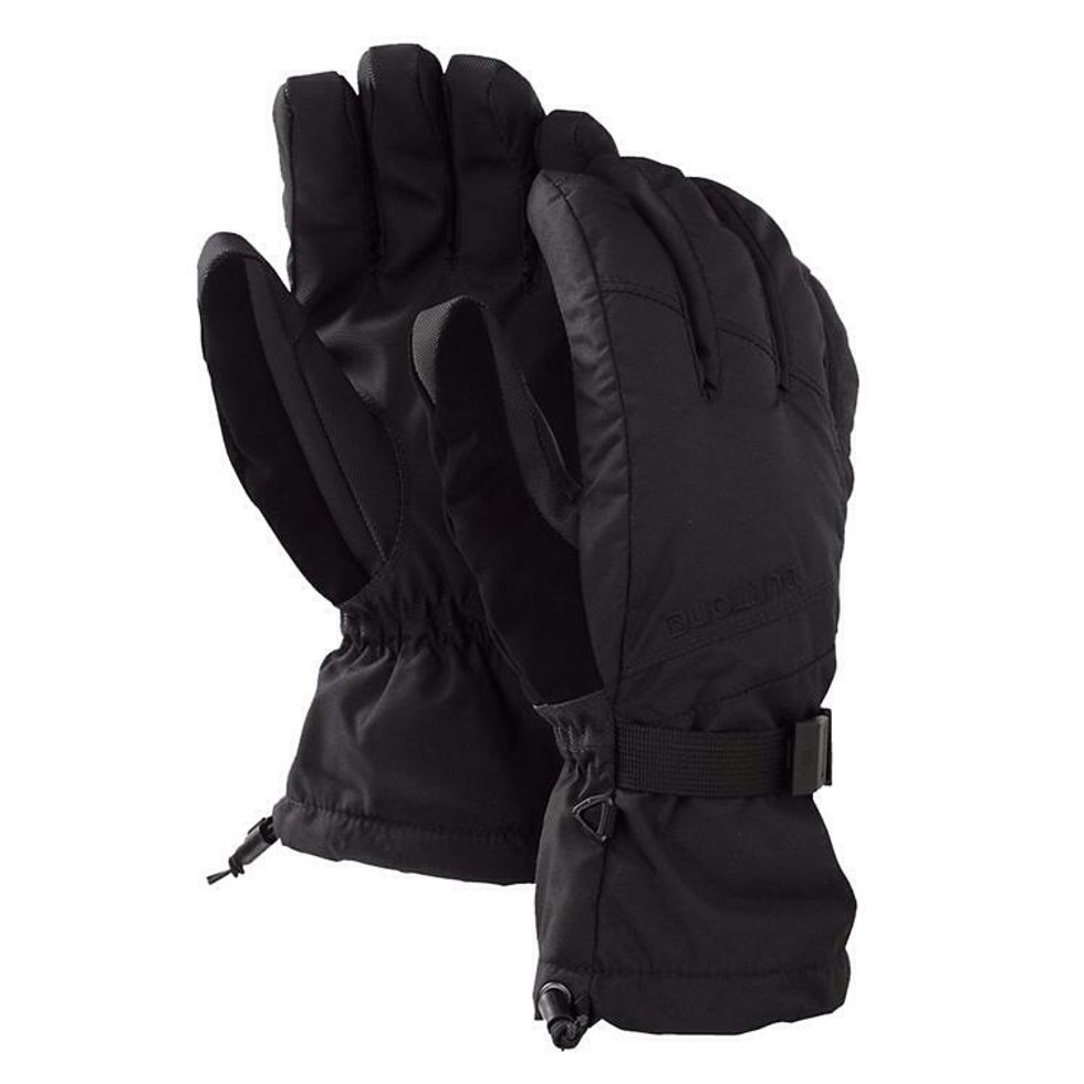 Gloves:  Really don't need to buy expensive one.  Even dollar store has it... But they are not waterproof... - Burton Profile Gloves, $39.95 @ evo