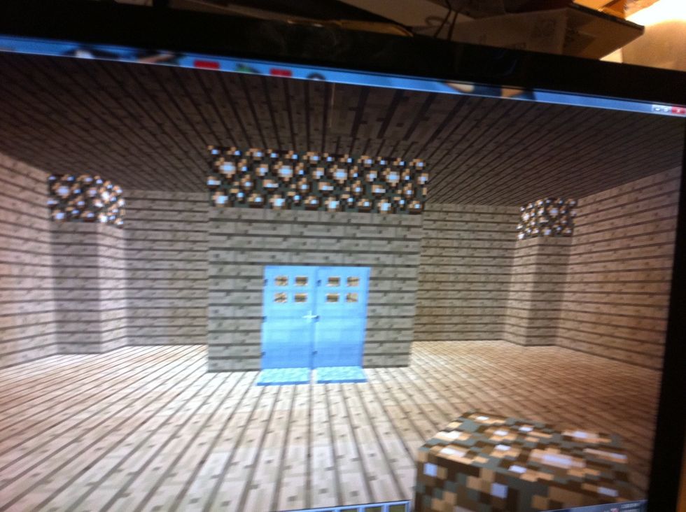 Glow stone on top of the door way