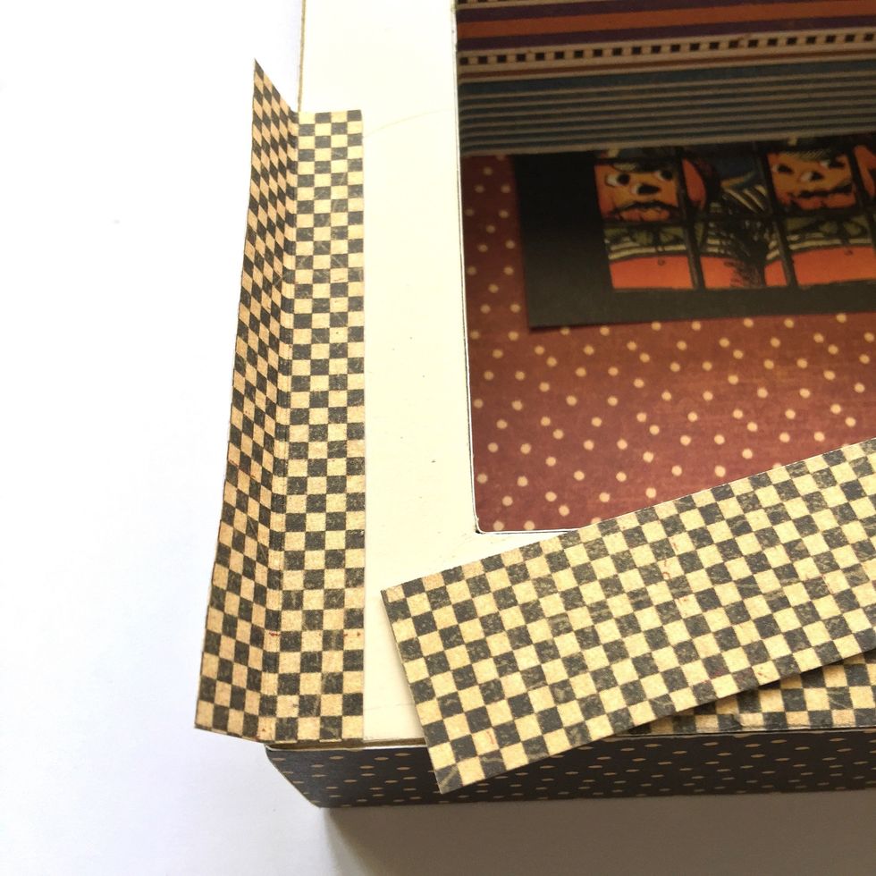 Glue a folded strip outside.