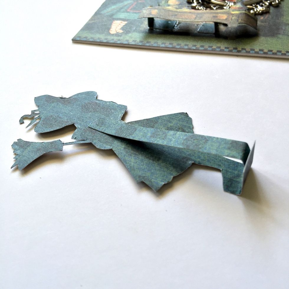 Glue a piece as shown.