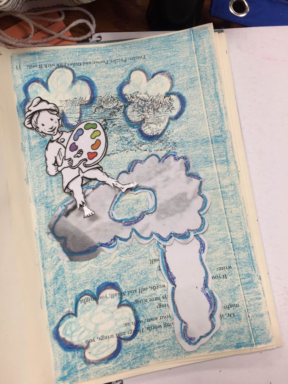 Glue all objects onto the page. Add details to your objects!