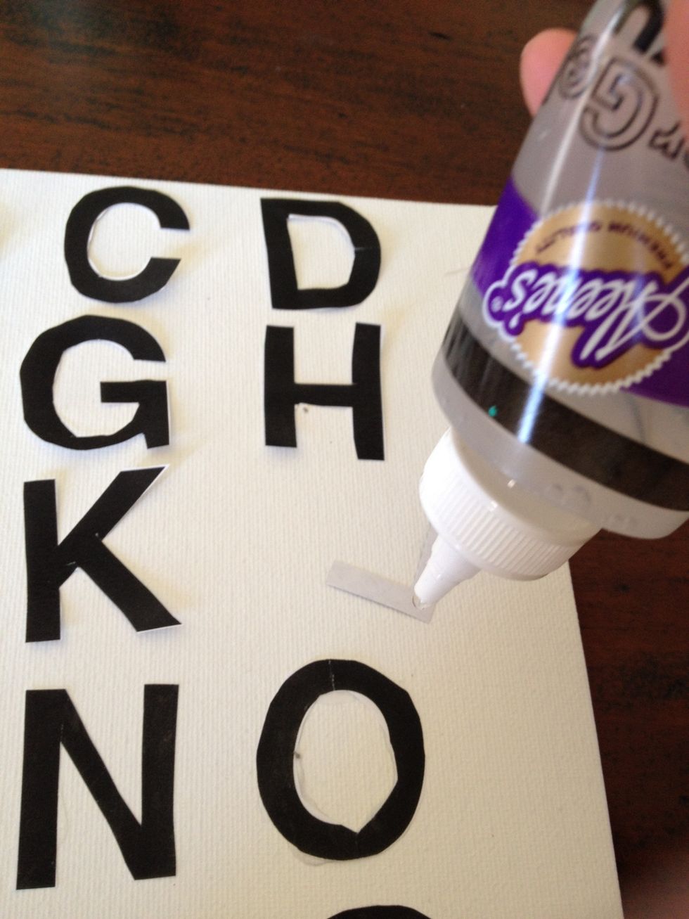 Glue all the letters down