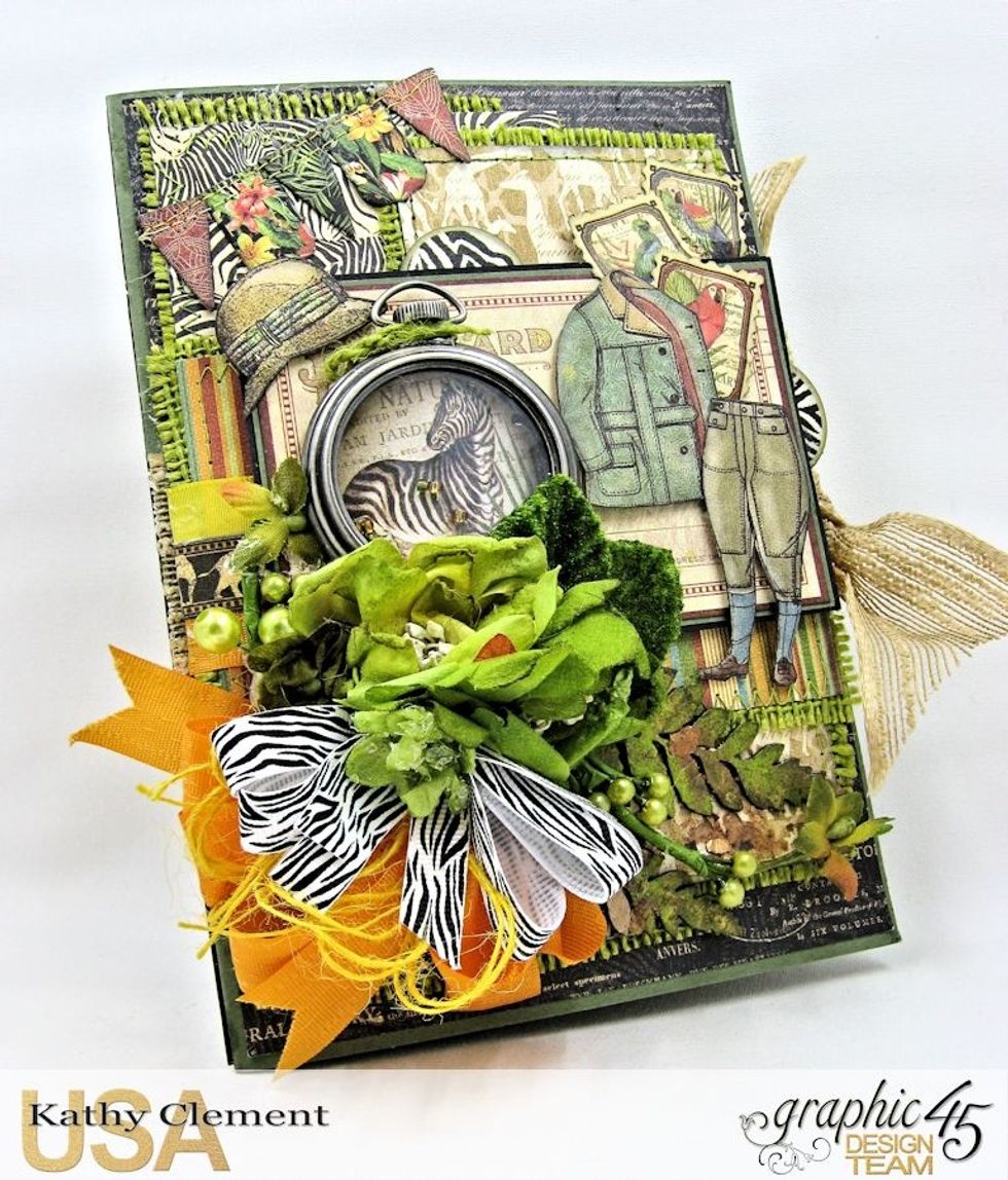 Glue completed album cover to album base. Now we will decorate the inside of the album.