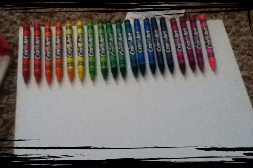 Glue Crayons to Canvas (in any order you like)