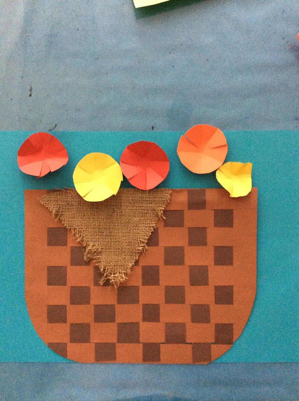 Glue down many flowers - overlapping is okay!