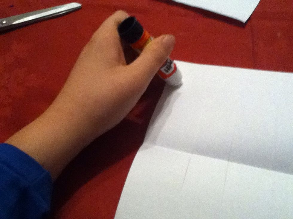 Glue down the bits at the end from top to bottom