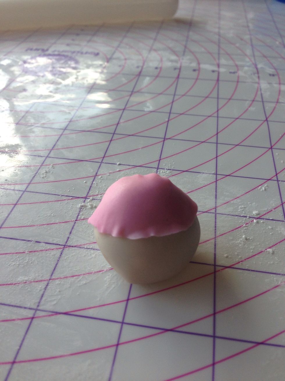 Glue down with water