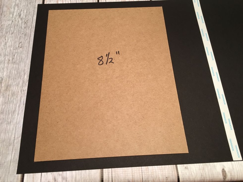 glue in the center to attach one 8 1/2" section