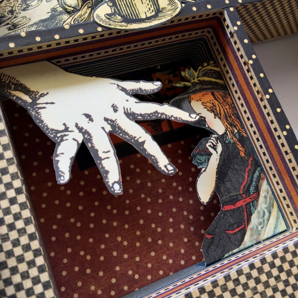 Glue it on the top of the quadrant.