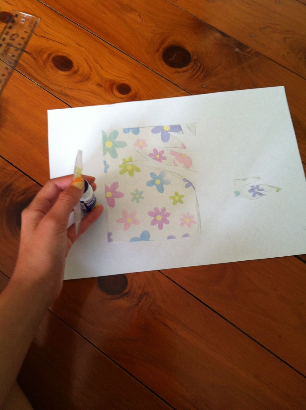 Glue it on to the white paper