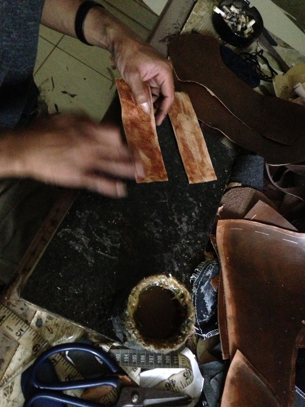 Glue it up before sewing..