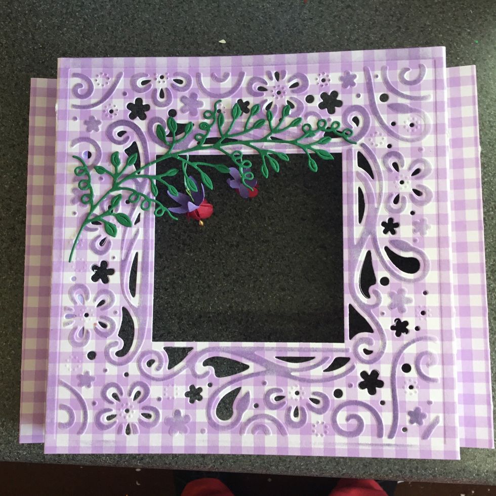 Glue leaves on to the front of the design / card.