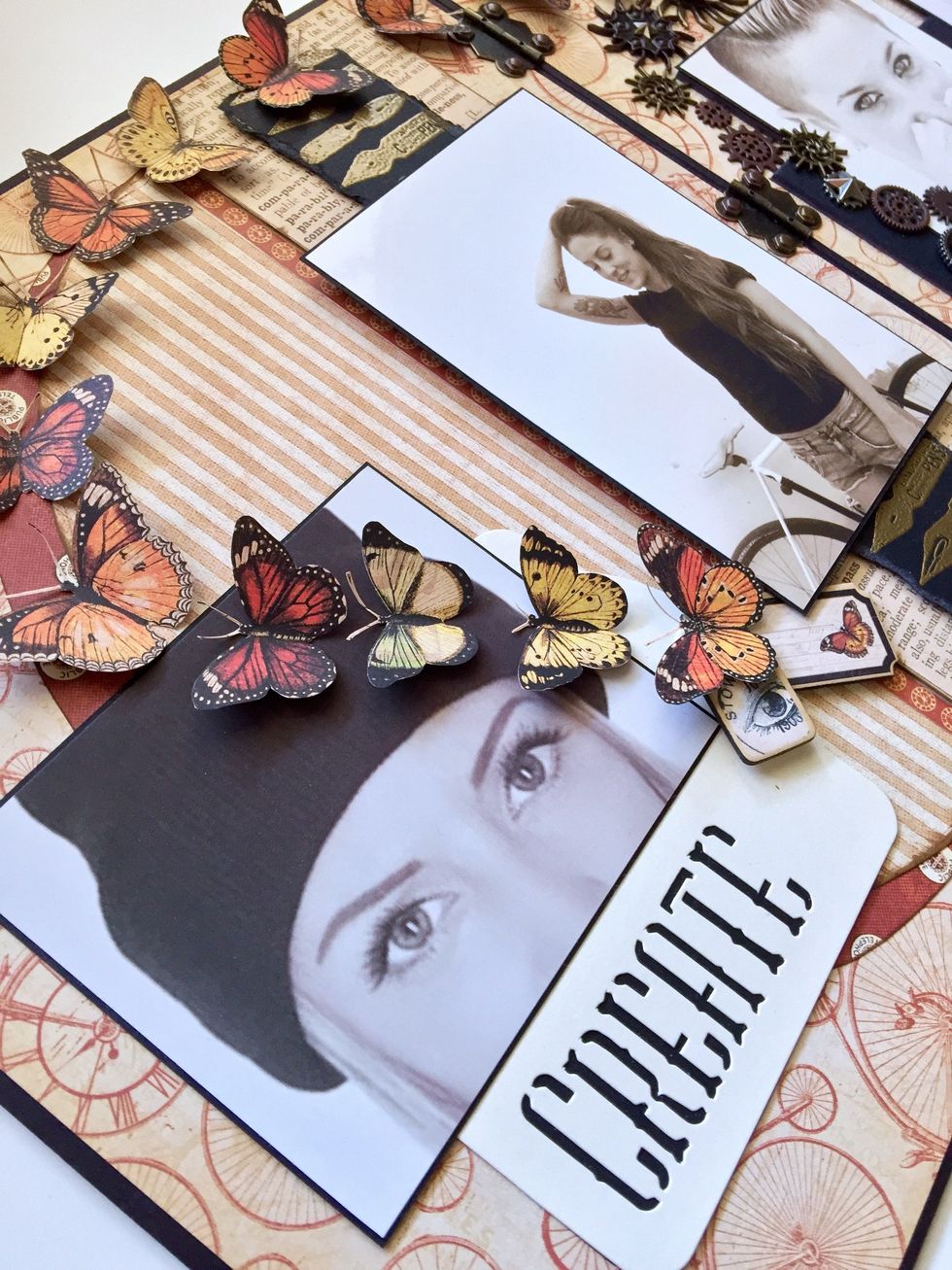 Glue more butterflies forming a semicircle.