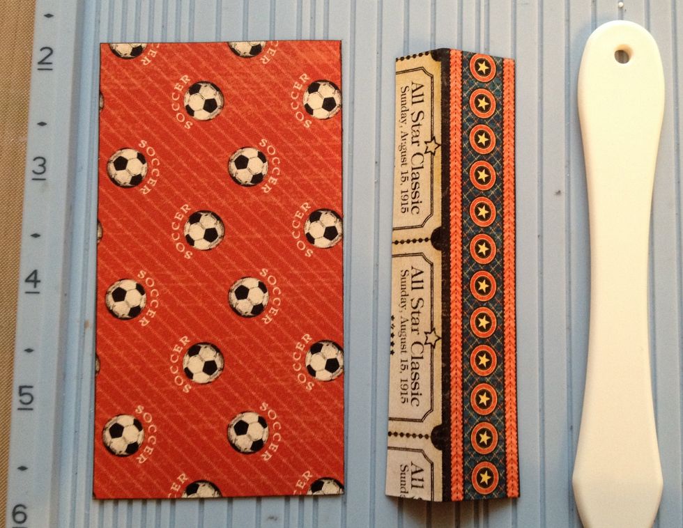 Glue on front paper and if you want a pocket score and glue the hinge under decor paper. Glue down the pocket sides.