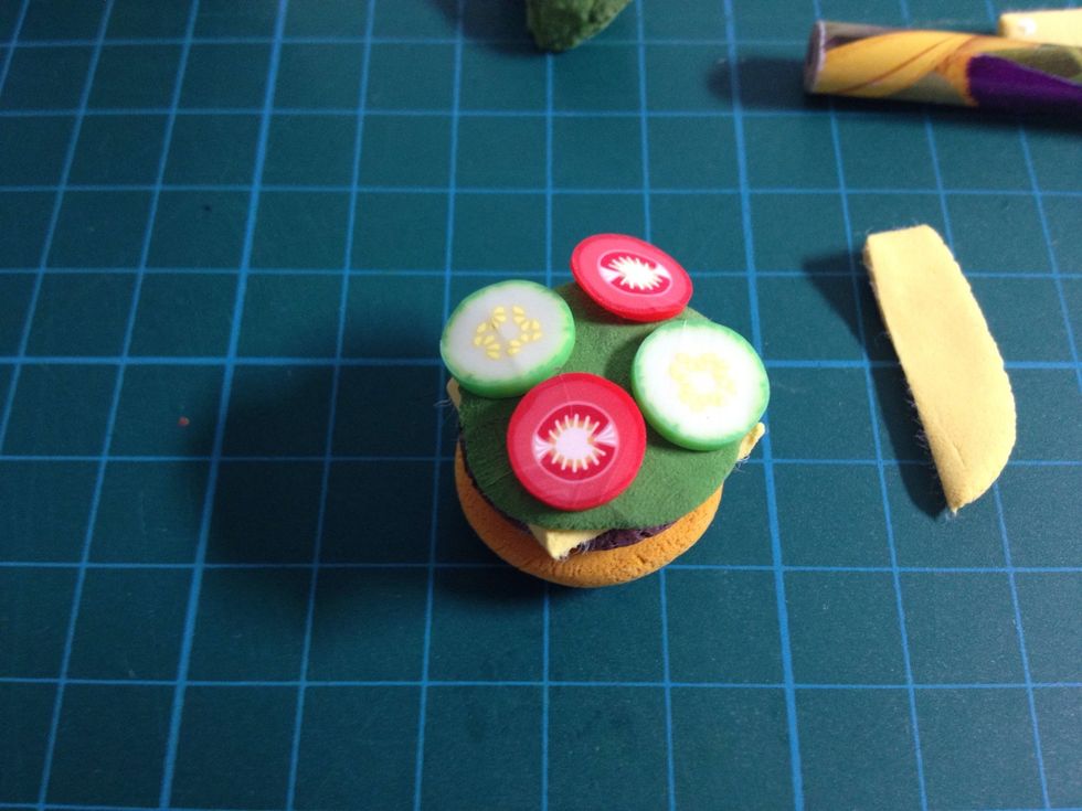 - Glue on the polymer clays.