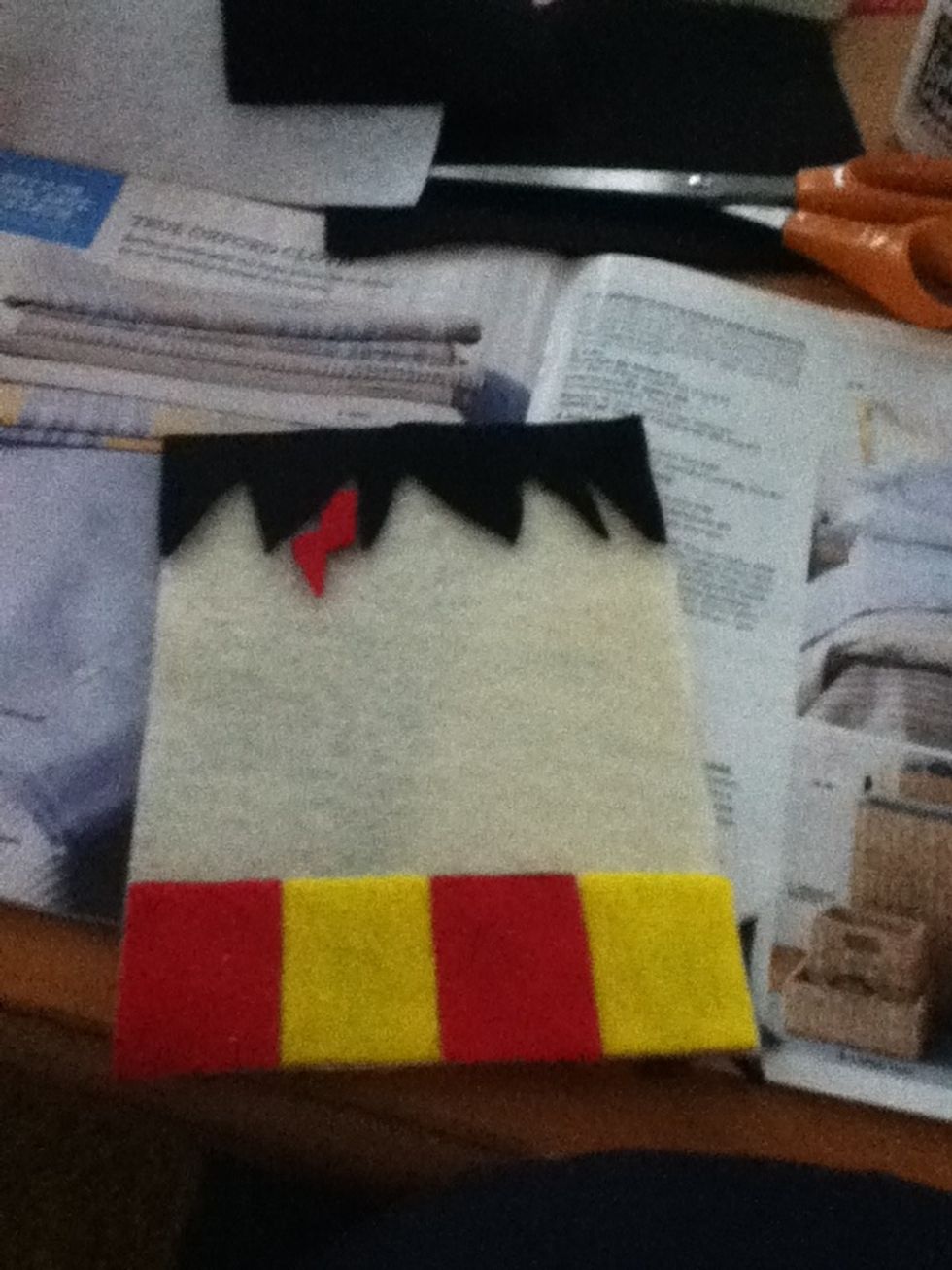 Glue on the scar first, then the hair.