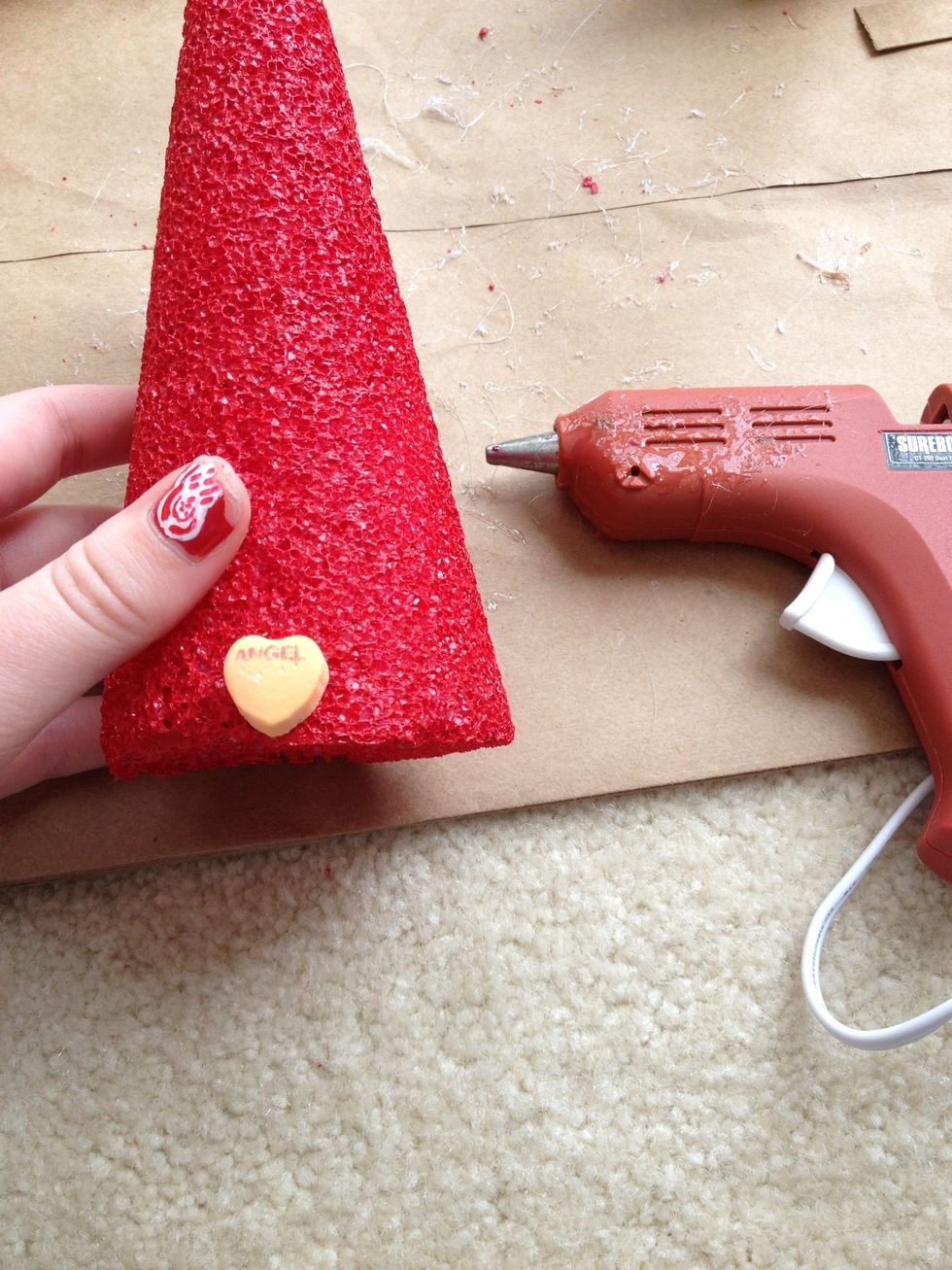 Glue on the sweethearts.