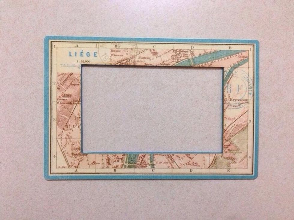 Glue over the chipboard frame using the cut-out frame you've prepared from Step 6...