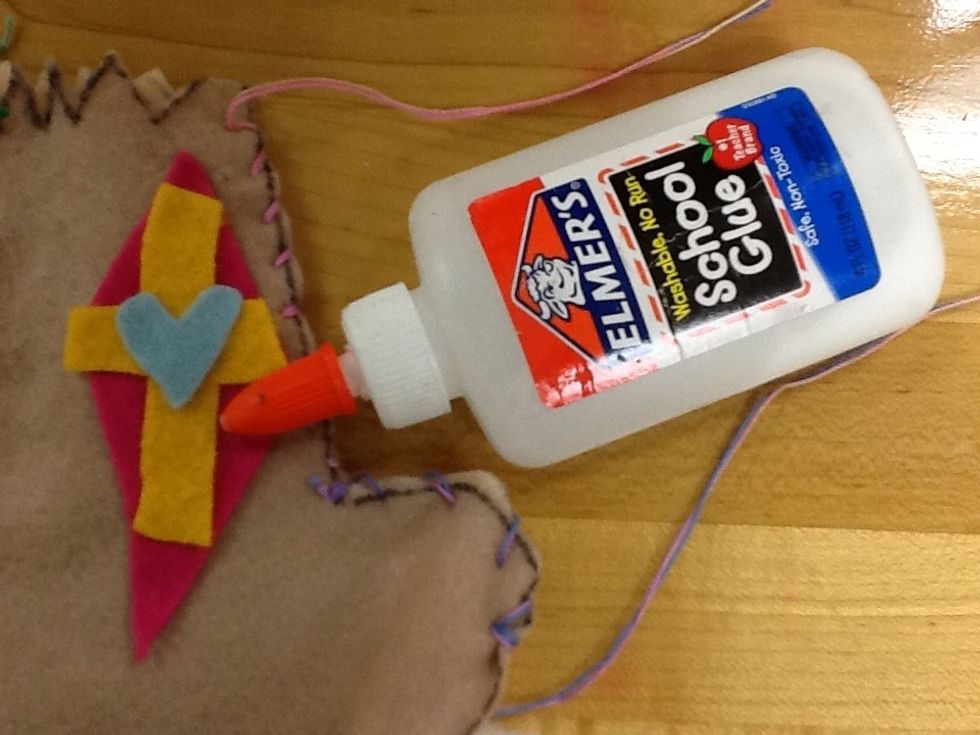 Glue pieces onto body