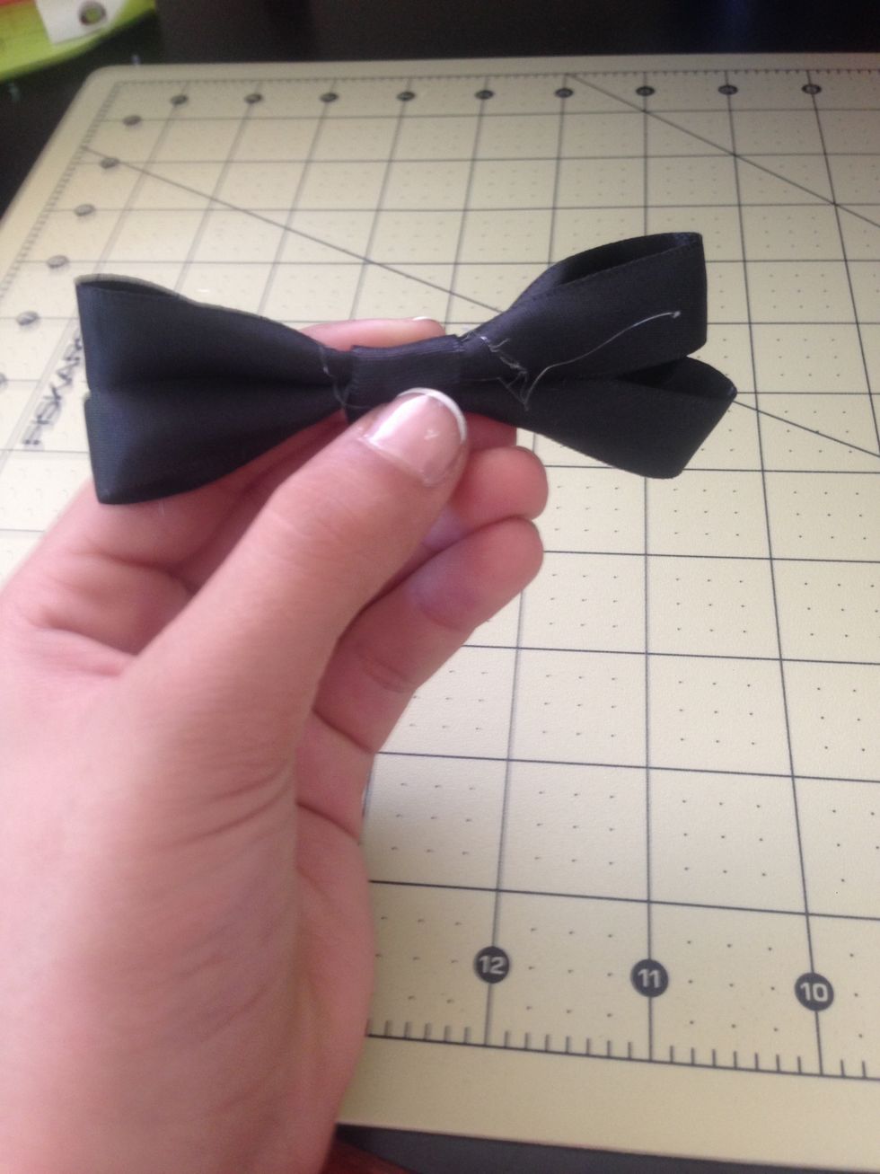 Glue ribbon around middle