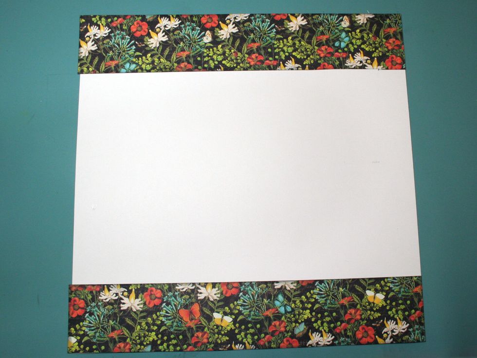 Glue the  12 x 2.25" Wildflower Bouquet strips to the top & bottom of a plain sheet of 12 x 12 paper (can be any color).