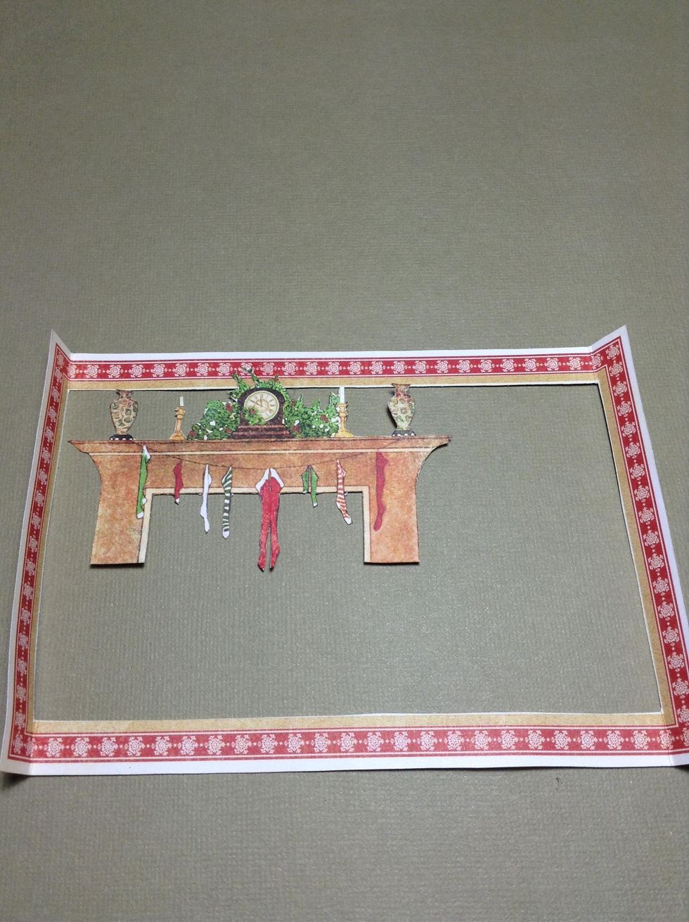 Glue the chimney in the edge of this frame.