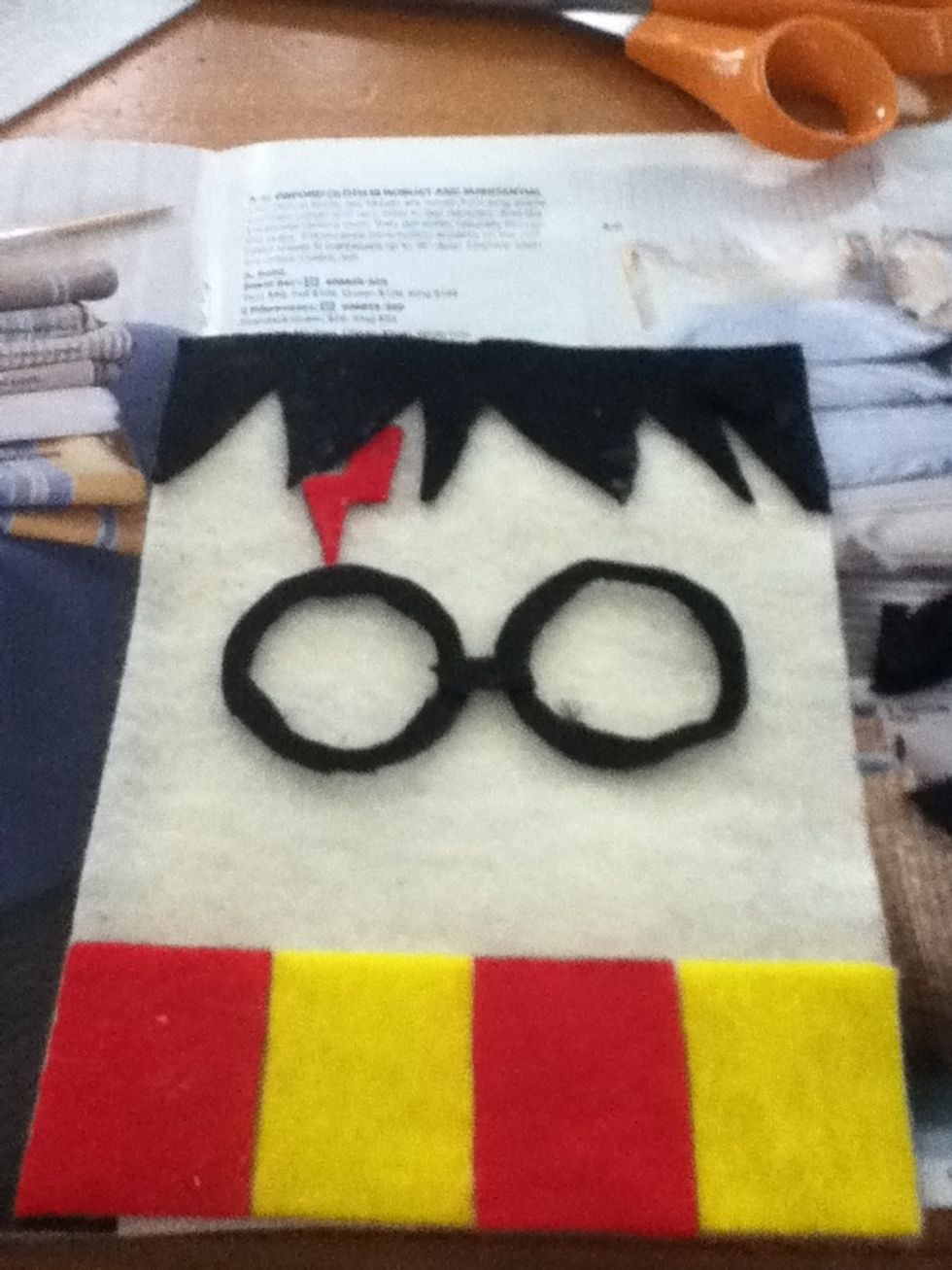 Glue the circles on, along with a bridge.