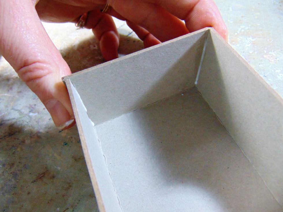 ..... glue the edges and hold together until the glue bites and it stays stuck. Then put to one side to dry completely.