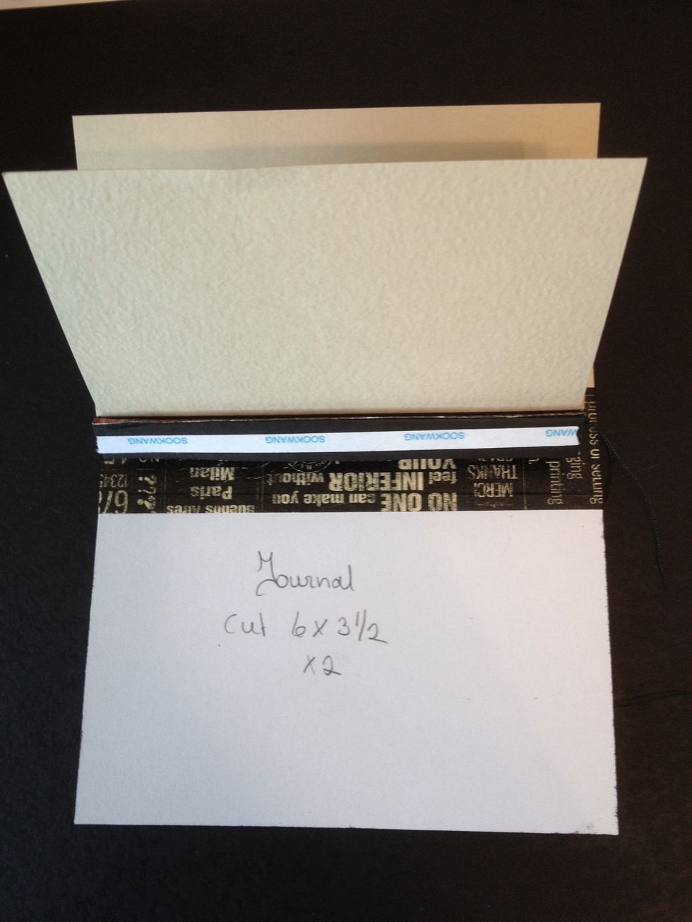 Glue the inside spine with the pages on the cover.