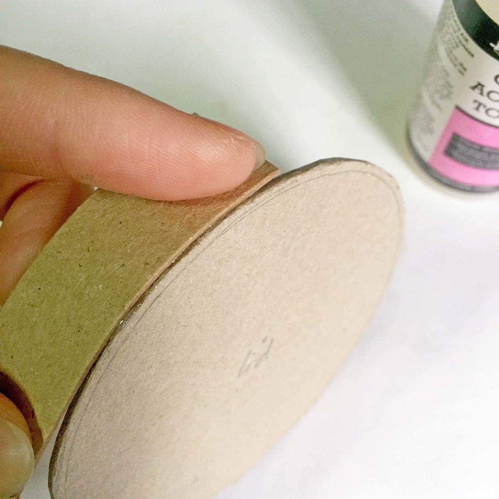 Glue the strip down (from Step 6-7), as close to the edge as possible.