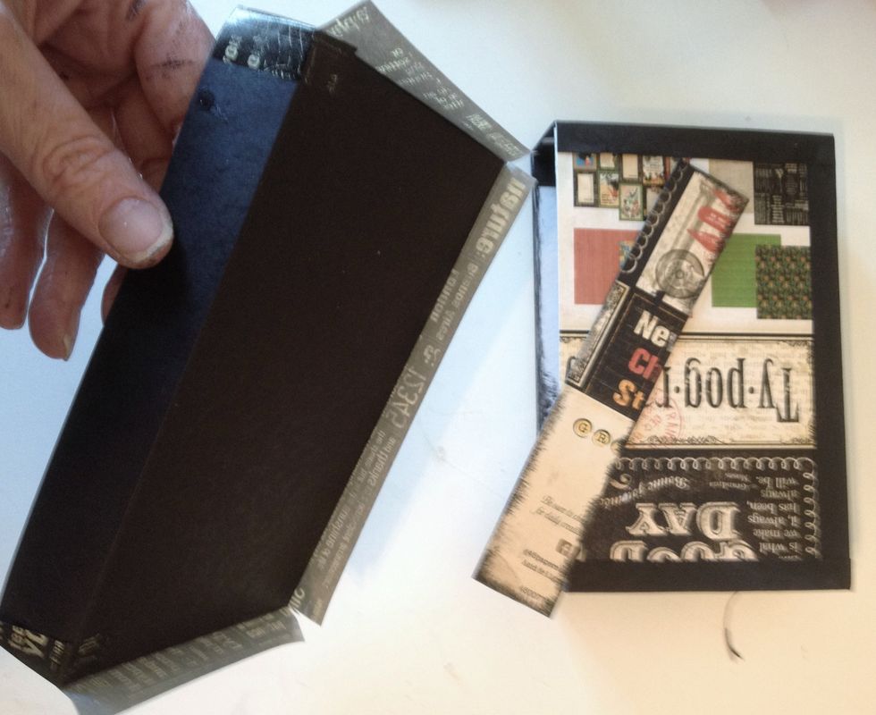 Glue together and here I used washi tape around. Easy and fast :-)