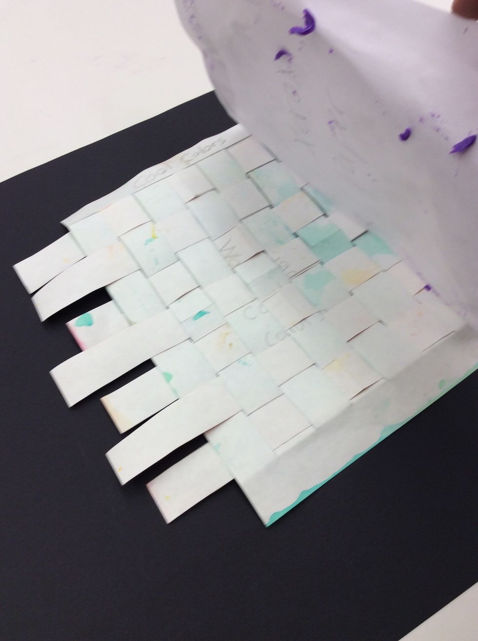 Glue Xerox paper to back of woven mat.